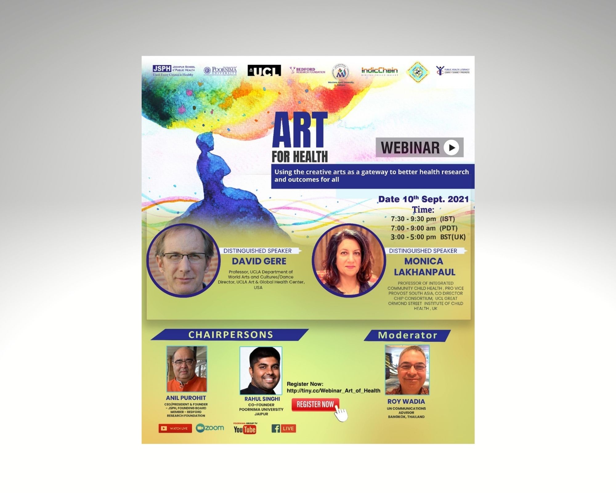 WACD's David Gere at Art for Health Webinar