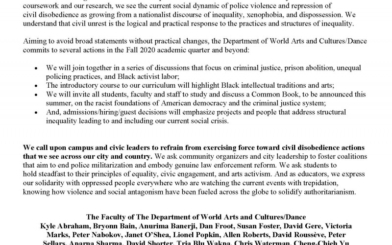 Solidarity Statement from WACD Faculty Solidarity Statement from WACD Faculty