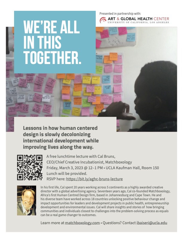 A free lunchtime lecture with Cal Bruns, CEO/Chief Creative Incubationist, Matchboxology